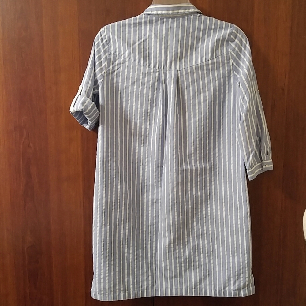 Zara Basic Striped Button Up Size X-Small - image 4